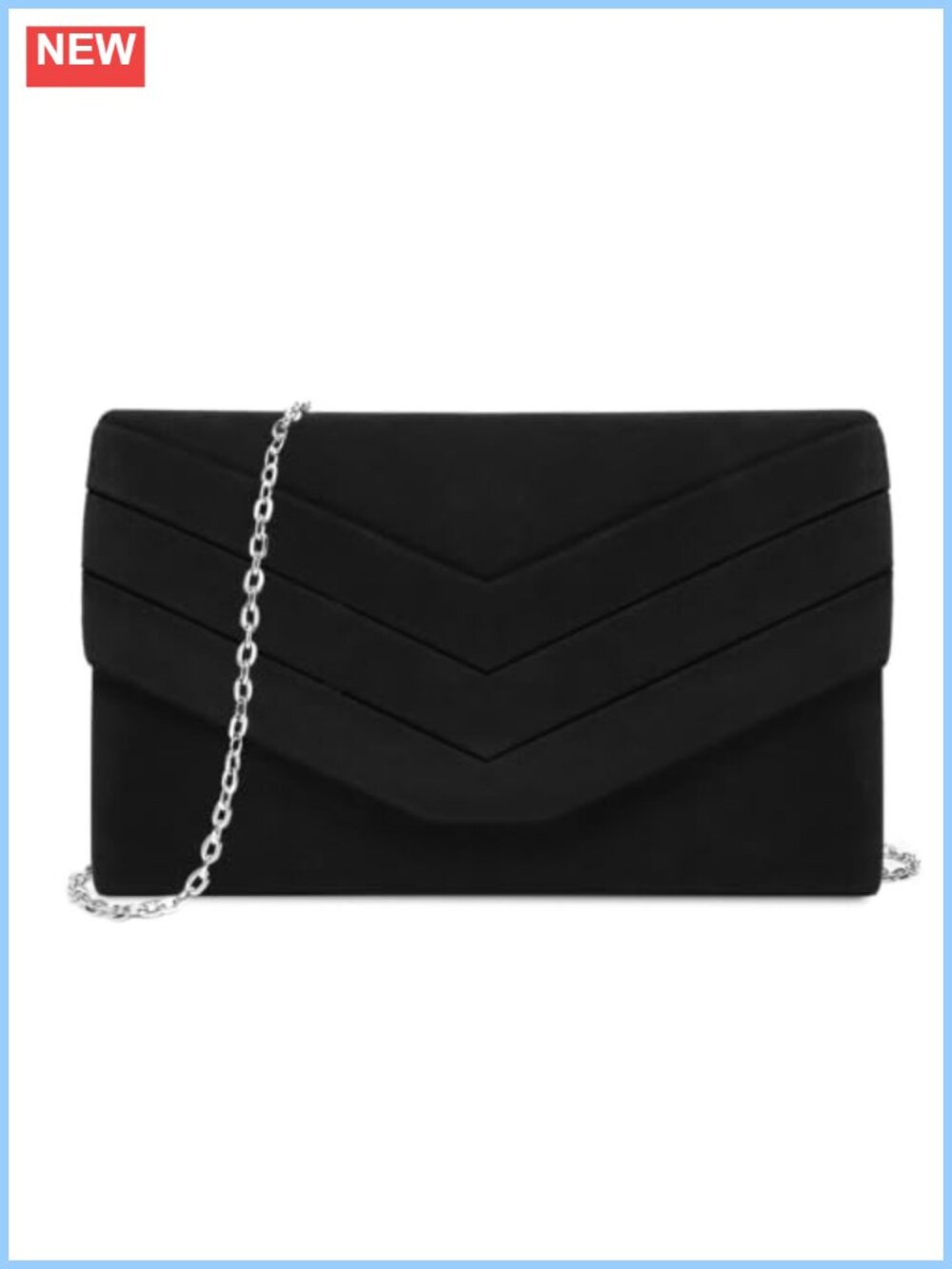 Modern Envelope Clutch with Detachable Chain Magnetic Closure Evening Bag